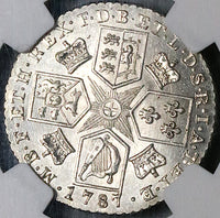 1787 NGC MS 63 George III Shilling Hearts Great Britain Silver Coin (23083101C)