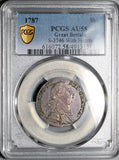 1787 PCGS AU 58 George III Shilling Hearts Great Britain Silver Coin (26061601C)