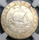 1811 NGC AU 58 Shilling Great Britain Hampshire Newport Isle Wight Ship Token Coin (23122201D)