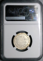 1811 NGC AU 58 Shilling Great Britain Hampshire Newport Isle Wight Ship Token Coin (23122201D)
