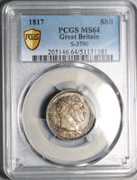 1817 PCGS MS 64 George III Shilling Great Britain Sterling Silver Coin (25040607D)