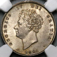 1826 NGC MS 64 George IV Shilling Great Britain Sterling Silver Coin (24082901C)