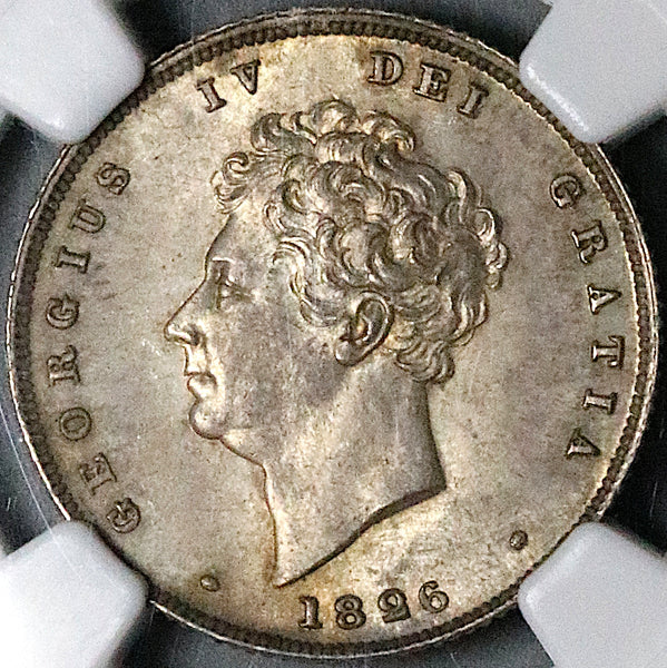 1826 NGC MS 64 George IV Shilling Great Britain Sterling Silver Coin (24082901C)