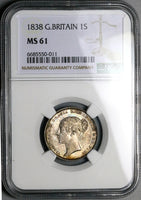 1838 NGC MS 61 Victoria Great Britain Shilling Mint State Coin (23053002C)