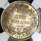 1838 NGC MS 65 Victoria Great Britain Shilling Mint State Gem Coin (24022902C)