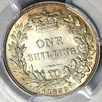 1839 PCGS MS 64 Victoria Shilling Great Britain GEM Silver Coin (17011707D)