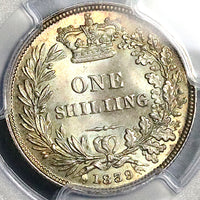 1839 PCGS MS 64 Victoria Shilling Great Britain GEM Silver Coin (17011707D)