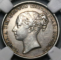 1840 NGC VF 35 Victoria Great Britain 1 Rare Sterling Shilling Coin (25041203C)