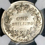 1845 NGC AU Victoria Shilling Great Britain Sterling Silver Coin (24012101C)