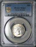 1852 PCGS MS 64 Victoria Shilling Great Britain Sterling Silver Coin (16081702D)
