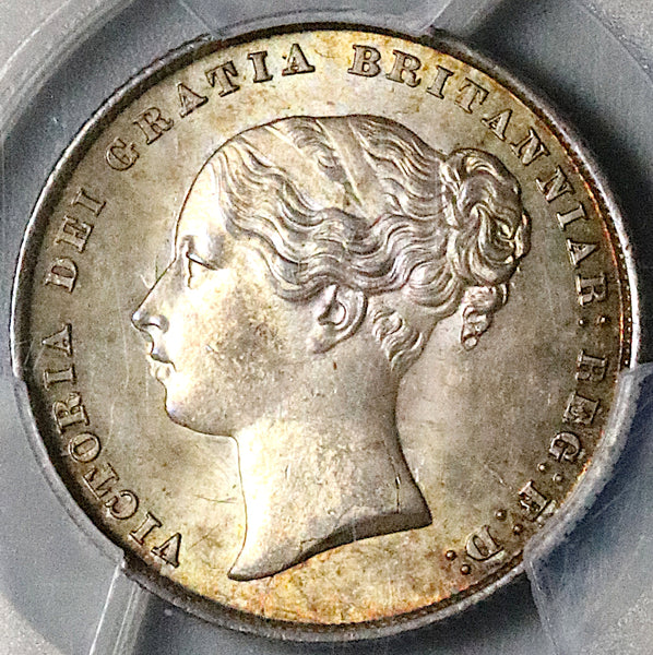 1858 PCGS MS 64 Victoria Great Britain Shilling Young Head Mint State Coin (25030201C)