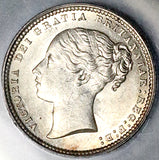 1872 ICG MS 62 Victoria Shilling Great Britain Die 25 Silver Coin (26041001C)