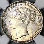 1878 NGC MS 62 Victoria Shilling Great Britain Die 68 Silver Coin (24081804C)