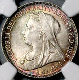 1896 NGC MS 64 Victoria Shilling Great Britain Sterling Silver Coin (26071802C)