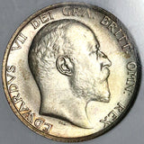 1907 NGC MS 63 Shilling Edward VII Great Britain Sterling Silver Coin (26010203C)