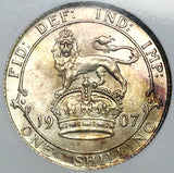 1907 NGC MS 63 Shilling Edward VII Great Britain Sterling Silver Coin (26010203C)