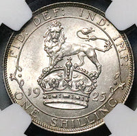 1925 NGC MS 64 Shilling George V Great Britain Key Lion Silver Coin (23092401D)