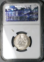 1925 NGC MS 64 Shilling George V Great Britain Key Lion Silver Coin (23092401D)