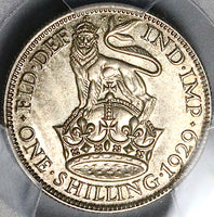 1929 PCGS  MS 64 Shilling George V Great Britain Lion Silver Coin (23111502C)