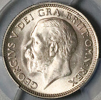 1930 PCGS  MS 65 Shilling George V Great Britain Key Silver Coin POP 5/0 (23052901C)