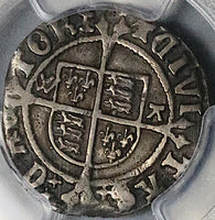 1526 PCGS VF 35 Henry VIII 2 Pence England Britain Canterbury Mint Silver Coin S-2343 (25070101)D