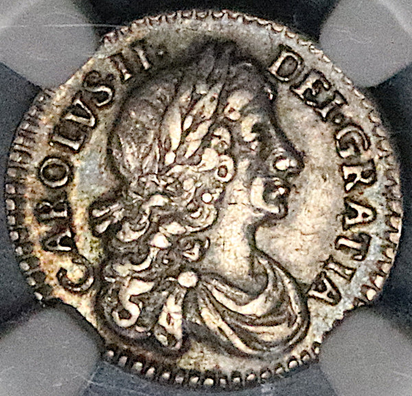 1674 NGC AU 55 Charles II 2 Pence Maundy Great Britain Silver Coin POP 1/2 (23102501C)