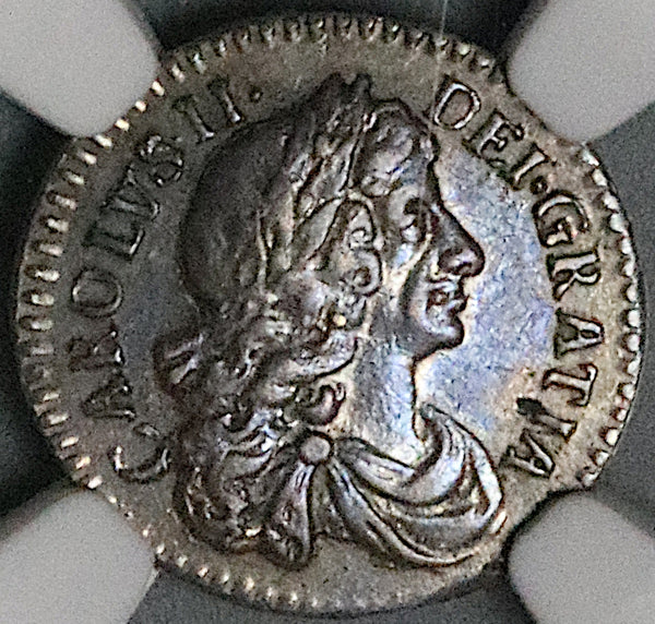 1677 NGC AU 58 Charles II 2 Pence 1/2 Groat Maundy Great Britain Silver Coin (23050704C)