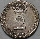 1693/2 William Mary 2 Pence 1/2 Groat VF Great Britain Scarce Overdate Silver Coin (26071402R)
