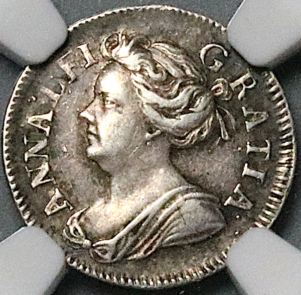 1706 NGC AU 55 Anne 2 Pence Great Britain 1/2 Groat Maundy Silver Coin POP 1/1 (24031604C)