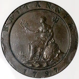 1797 NGC AU George III 2 Pence Cartwheel Soho Great Britain Coin (26050302C)