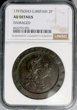 1797 NGC AU George III 2 Pence Cartwheel Soho Great Britain Coin (26050302C)