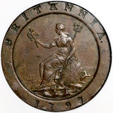 1797 NGC AU George III 2 Pence Cartwheel Soho Great Britain Coin (26050303C)