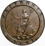 1797 NGC AU George III 2 Pence Cartwheel Soho Great Britain Coin (26050303C)