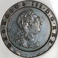 1797 NGC AU George III 2 Pence Great Britain Cartwheel Soho Coin (23060801C)