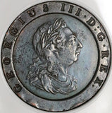 1797 NGC AU George III 2 Pence Great Britain Cartwheel Soho Coin (23060801C)