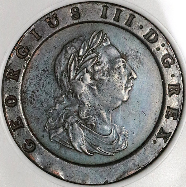 1797 NGC AU George III 2 Pence Great Britain Cartwheel Soho Coin (23060801C)