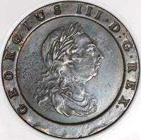 1797 NGC AU George III 2 Pence Great Britain Cartwheel Soho Coin (23060801C)