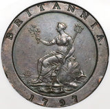 1797 NGC AU George III 2 Pence Great Britain Cartwheel Soho Coin (23060801C)
