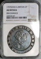 1797 NGC AU George III 2 Pence Great Britain Cartwheel Soho Coin (23060801C)