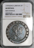 1797 NGC AU George III 2 Pence Great Britain Cartwheel Soho Coin (23060801C)
