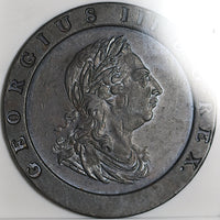1797 NGC XF 40 George III 2 Pence Great Britain Cartwheel Soho Copper Coin (25072401C)