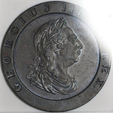 1797 NGC XF 40 George III 2 Pence Great Britain Cartwheel Soho Copper Coin (25072401C)