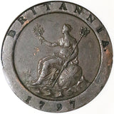 1797 NGC XF 40 George III 2 Pence Great Britain Cartwheel Soho Coin (23060202C)