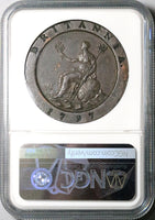 1797 NGC XF 40 George III 2 Pence Great Britain Cartwheel Soho Coin (23060202C)