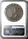 1797 NGC XF 40 George III 2 Pence Great Britain Cartwheel Soho Coin (23060202C)