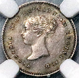 1861 6/1 NGC AU58 Great Britain  2 Pence Mint Error Maundy Silver Coin (24110601C)