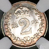 1892 NGC MS 68 Victoria Maundy 2 Pence Great Britain Coin POP 1/0 (26061502C)