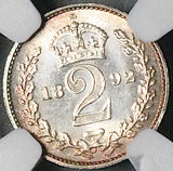 1892 NGC MS 68 Victoria Maundy 2 Pence Great Britain Coin POP 1/0 (26061502C)
