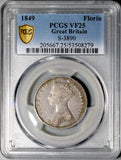 1849 PCGS VF 25 Gothic Florin Victoria Great Britain Sterling Silver Coin (26050802C)