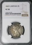 1849 NGC VF 30 Gothic Florin Victoria Great Britain Silver Coin (26041403C)